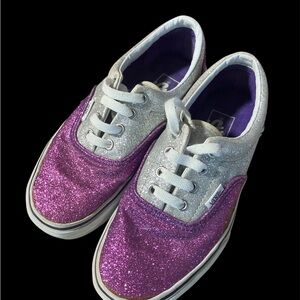 Vans Glittery Purple and Silver Sneakers Women’s Sz 6